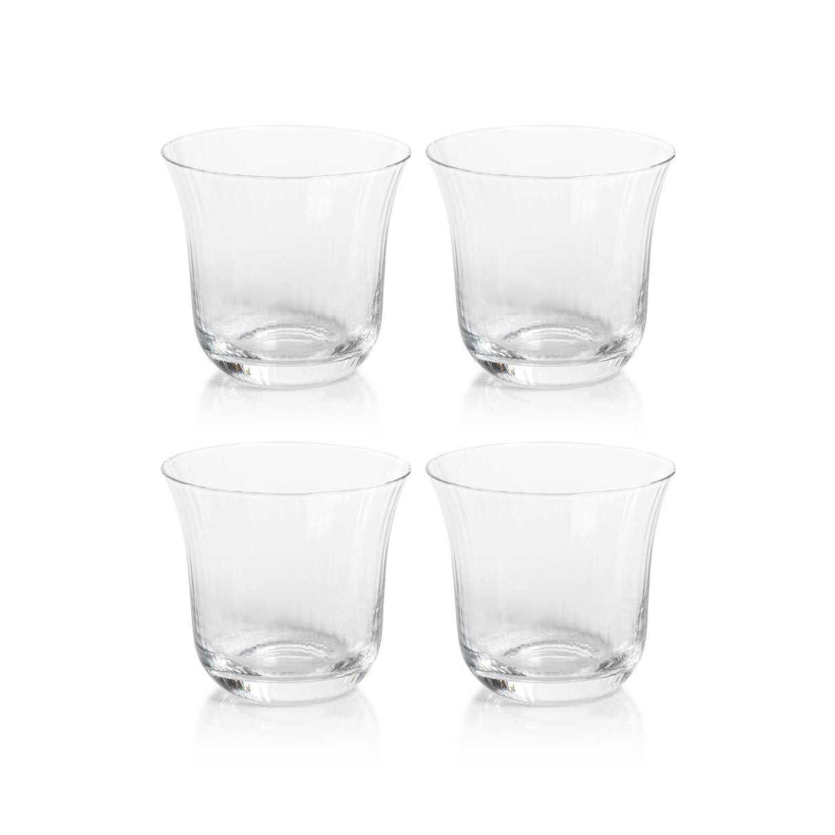 Zodax Kenley Clear Optic Tumbler Glasses, Set of 4