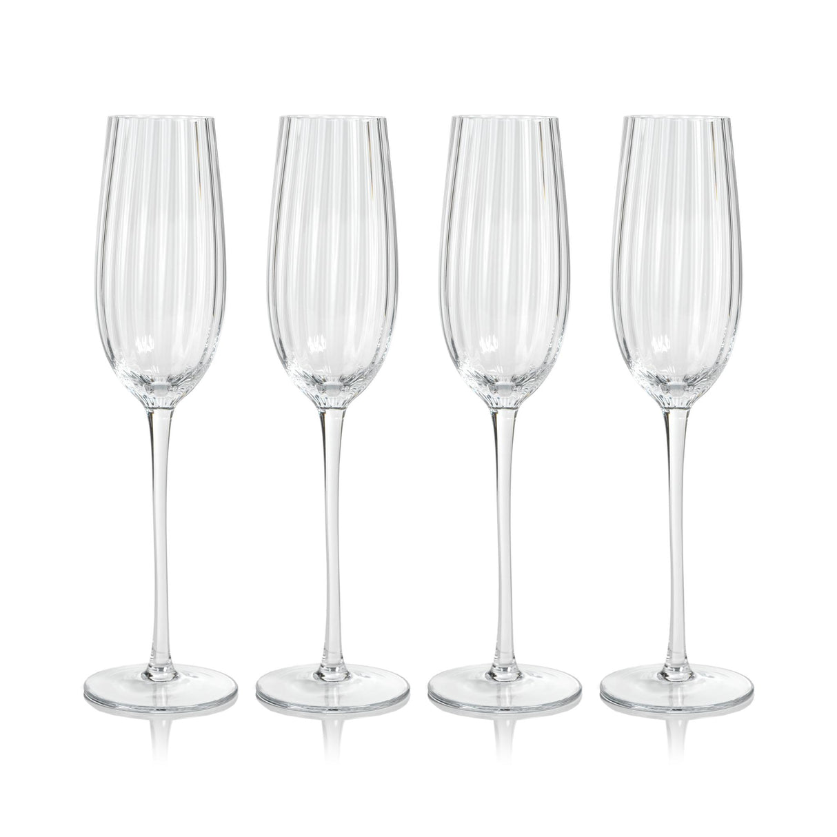 Zodax Clear Malden Optic Champagne Flutes, Set of 4