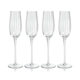 Zodax Clear Malden Optic Champagne Flutes, Set of 4