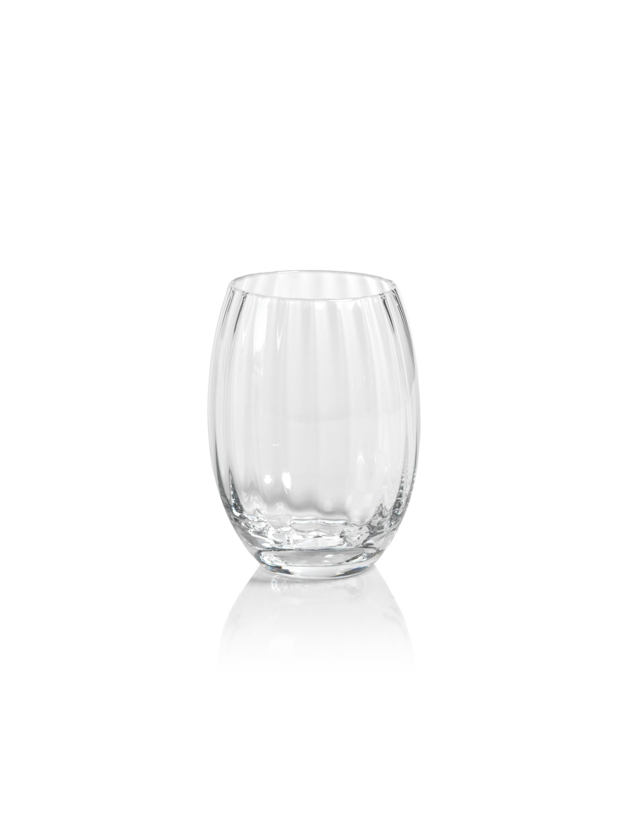 食器 GLASS Zodax Clear Malden Optic Stemless All-Purpose Glasses, Set Of 4