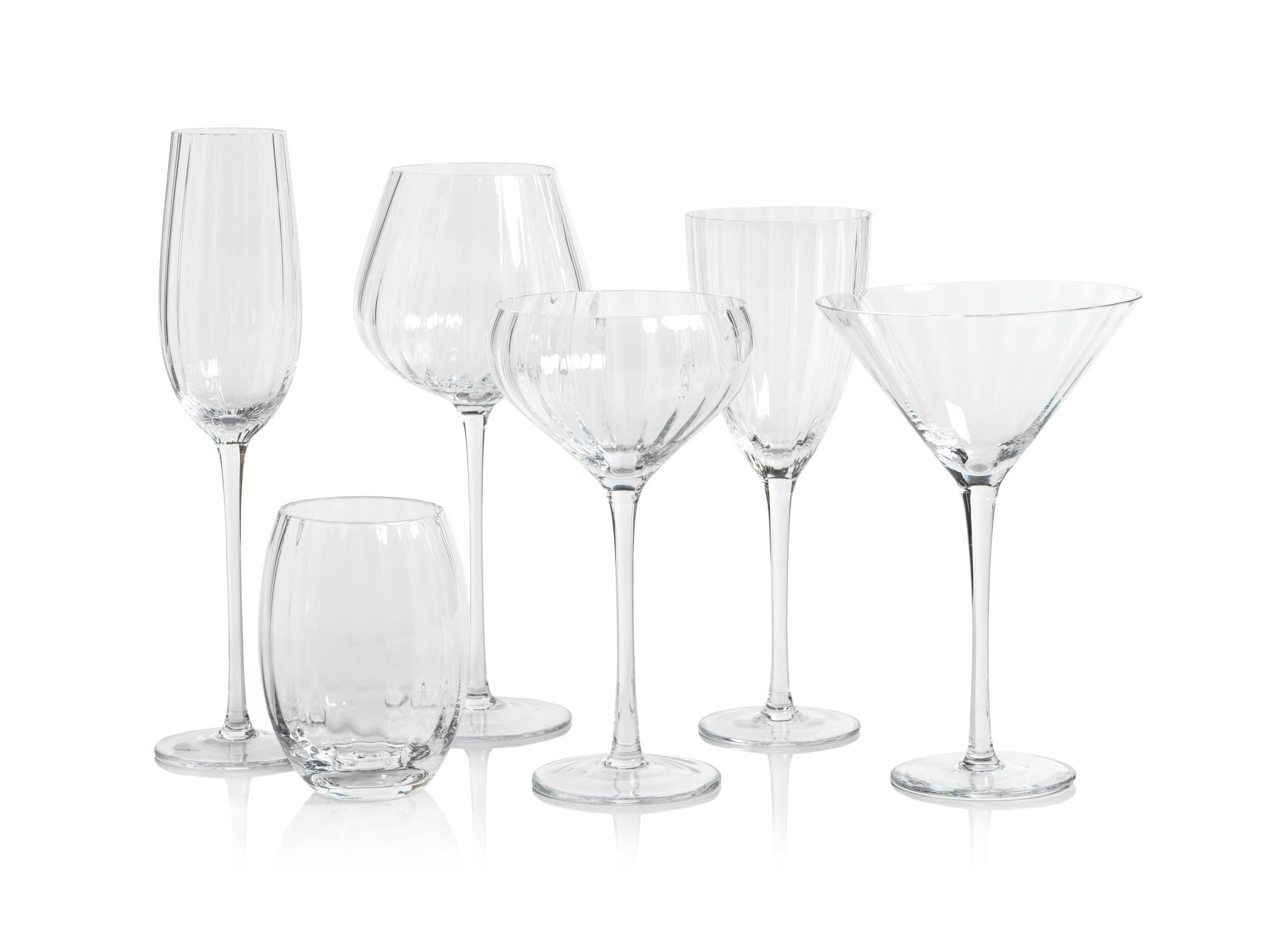 食器 GLASS Zodax Clear Malden Optic Stemless All-Purpose Glasses, Set Of 4