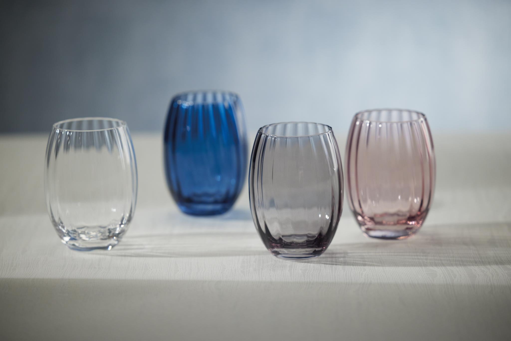Zodax Clear Malden Optic Stemless All-Purpose Glasses, Set Of 4