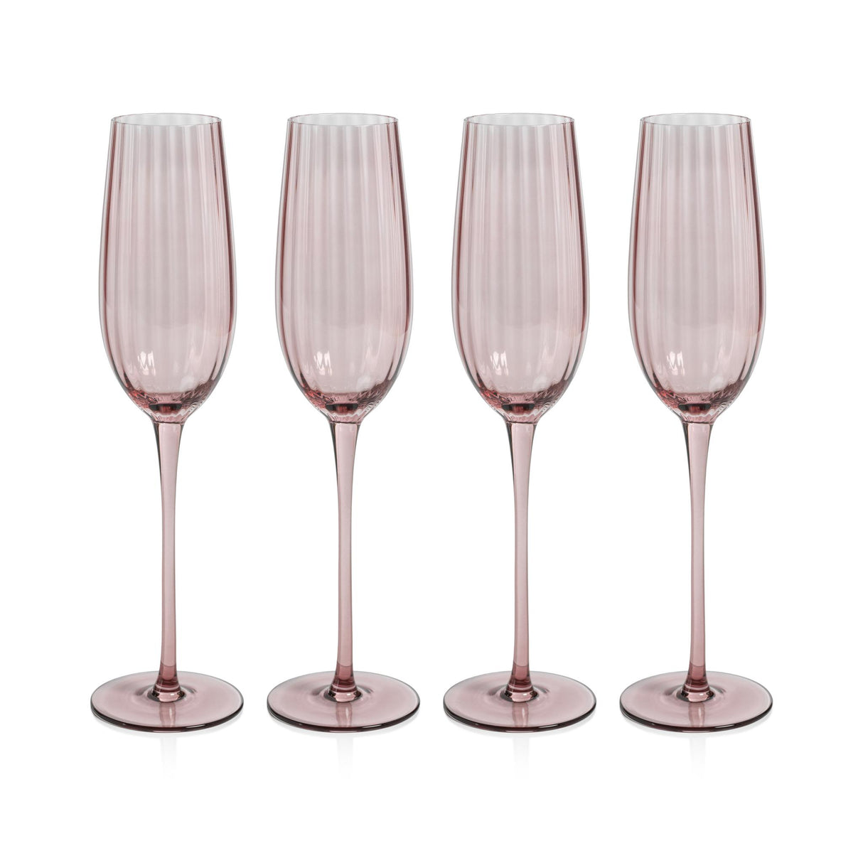 Zodax Wine Malden Optic Champagne Flutes, Set of 4