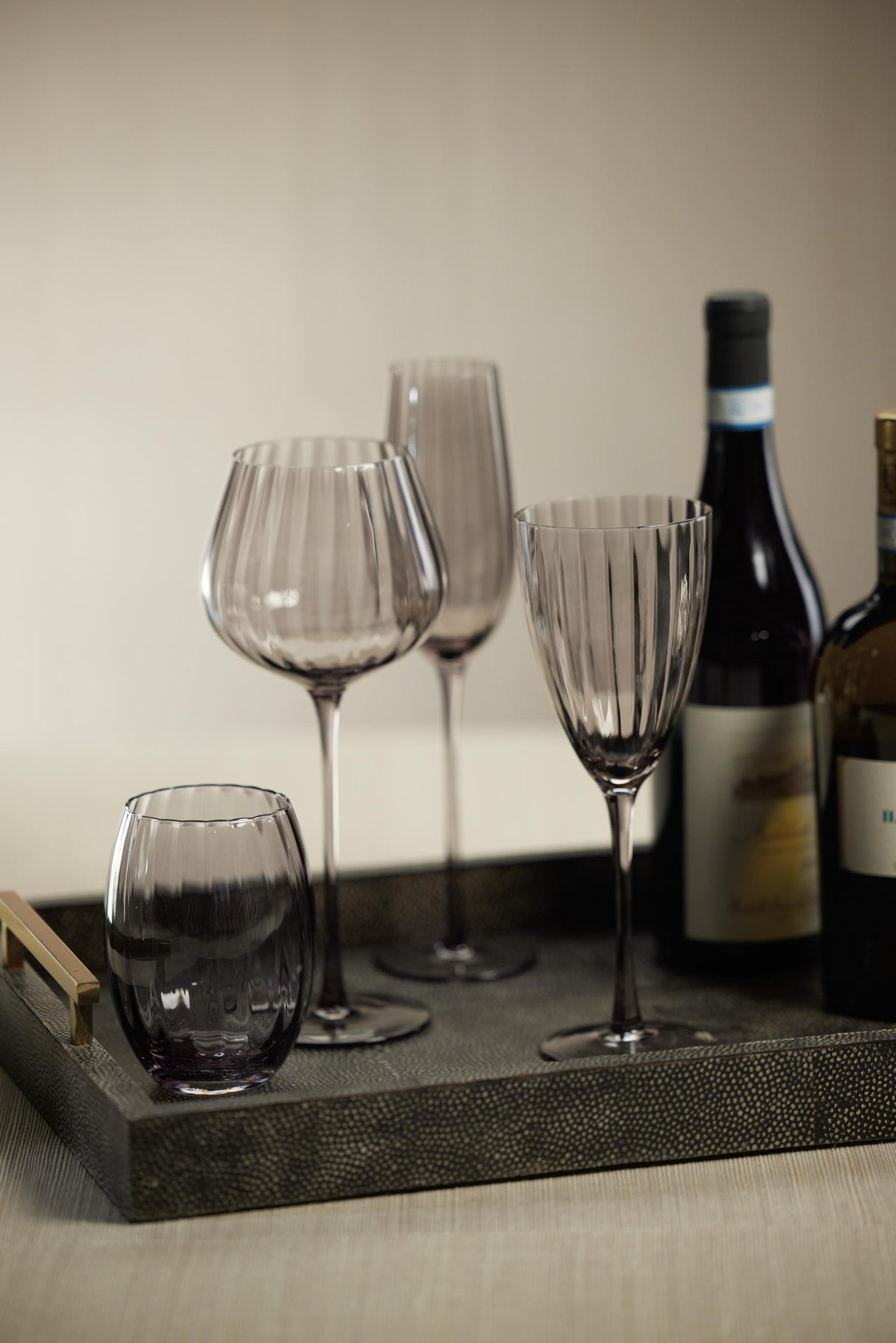 Zodax Smoke Malden Optic White Wine Glasses, Set of 4