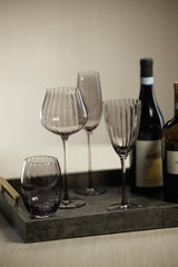 Zodax Smoke Malden Optic White Wine Glasses, Set of 4