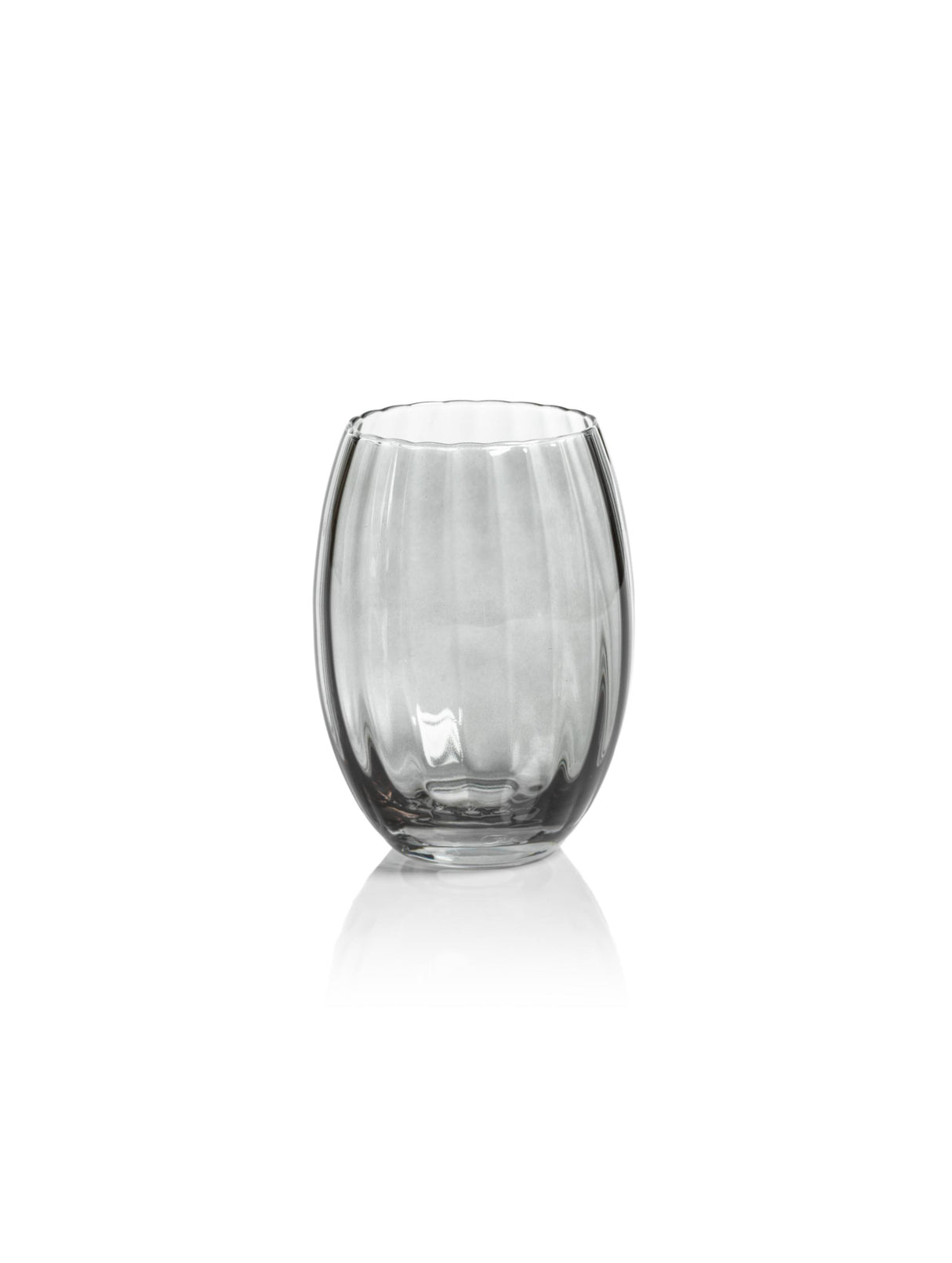 Zodax Smoke Malden Optic Stemless All-Purpose Glasses, Set of 4