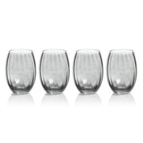 Zodax Smoke Malden Optic Stemless All-Purpose Glasses, Set of 4