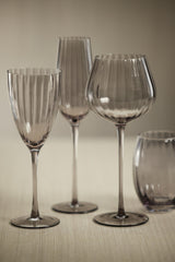 Zodax Smoke Malden Optic Champagne Flutes, Set of 4