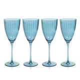 Zodax Blue Azure Malden Optic White Wine Glasses, Set of 4