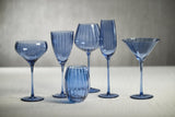 Zodax Blue Azure Malden Optic White Wine Glasses, Set of 4