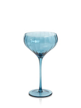 Zodax Blue Azure Malden Optic Cocktail Glasses, Set of 4