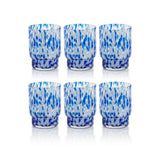 Zodax Blue Andria Tortoise Tumbler Glasses, Set of 6