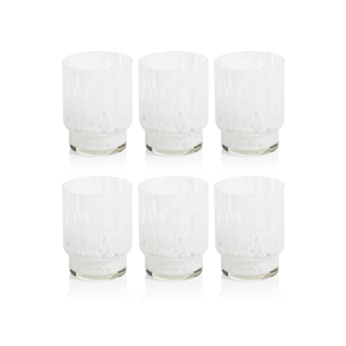 Zodax White Andria Tortoise Tumbler Glasses, Set of 6
