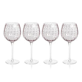 Zodax Purple Pescara White Dot Wine Glasses, Set of 4