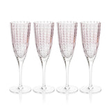 Zodax Purple Pescara White Dot Champagne Flutes, Set of 4