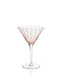 Zodax Pink Pescara  White Dot Martini Glasses, Set of 4