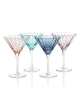 Zodax Pink Pescara  White Dot Martini Glasses, Set of 4