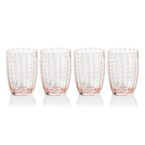 Zodax Pink Pescara White Dot Tumbler Glasses, Set of 4