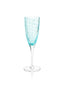 Zodax Aqua Blue Pescara White Dot Champagne Flutes, Set of 4