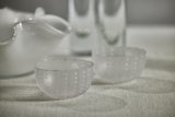 Zodax Parma White Dot Condiment Frosted Glass Bowls, Set of 4