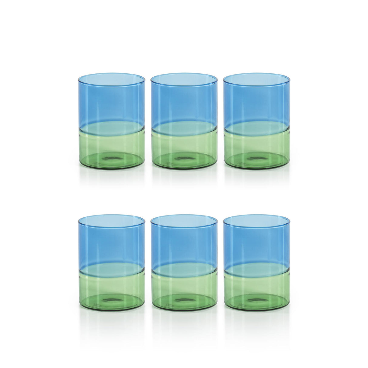 Zodax Renell Two-Toned Tumbler Glasses, Set of 6