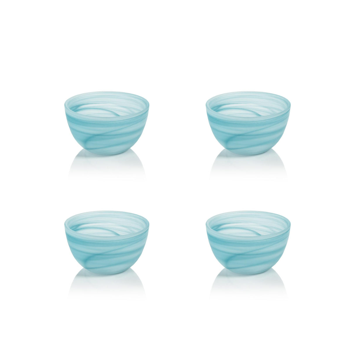 Zodax 4" Barren Alabaster Glass Bowls, Set of 4