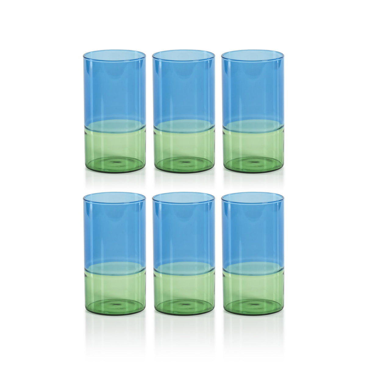 Zodax Renell Two-Toned Highball Glasses, Set of 6