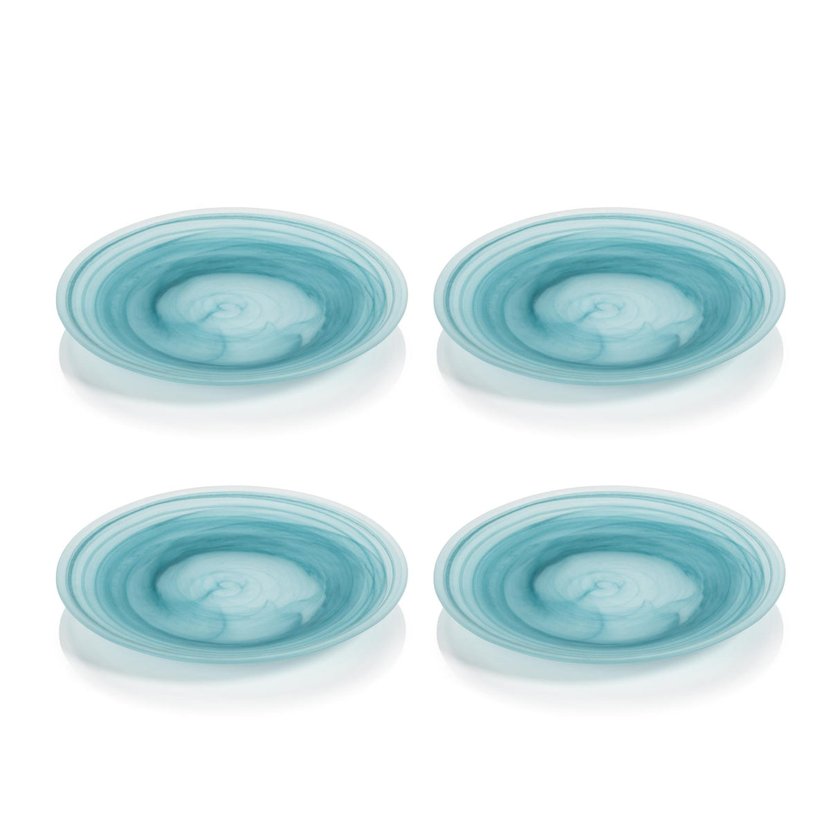 Zodax Small Barren Alabaster Glass Plates, Set of 4