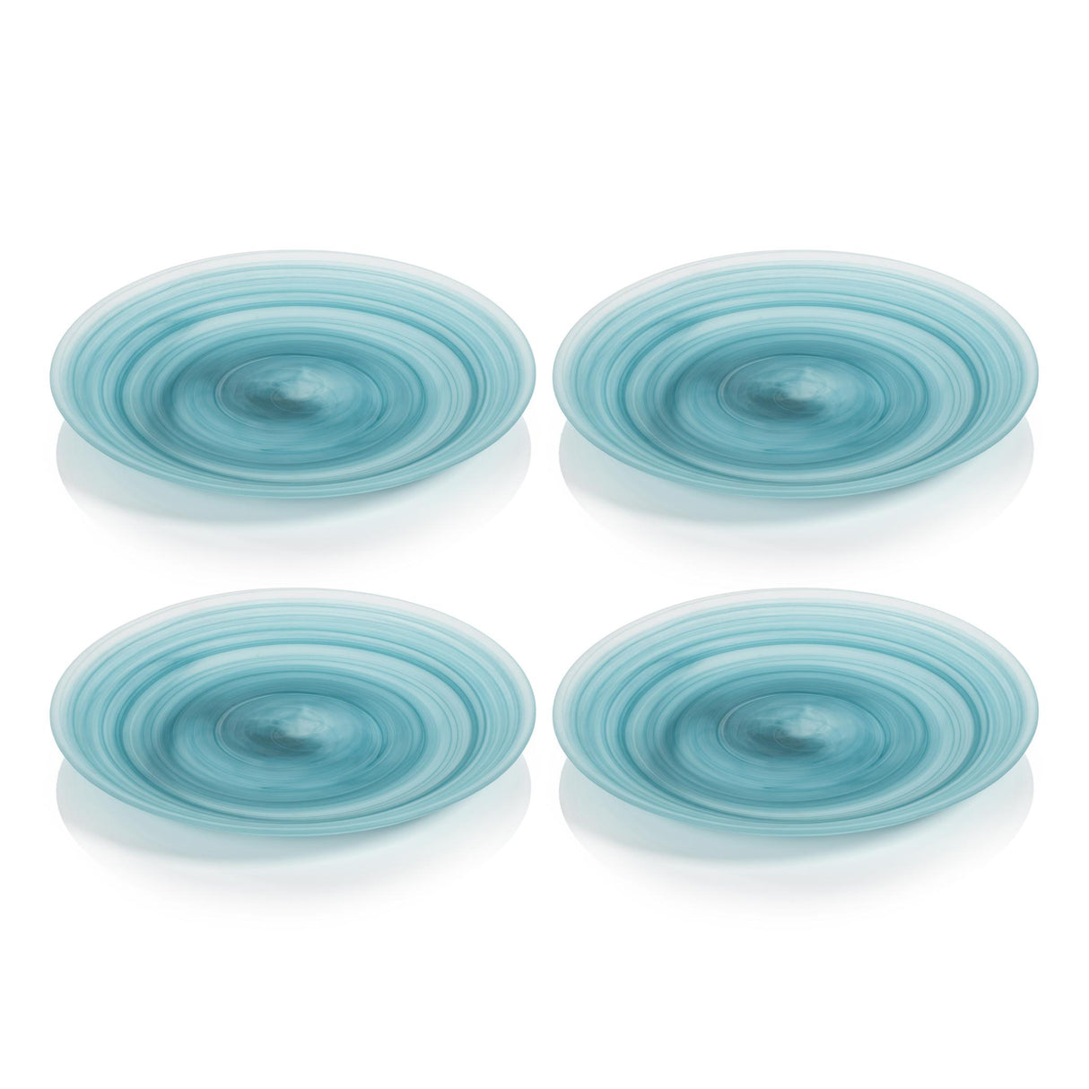 Zodax Large Barren Alabaster Glass Plates, Set of 4
