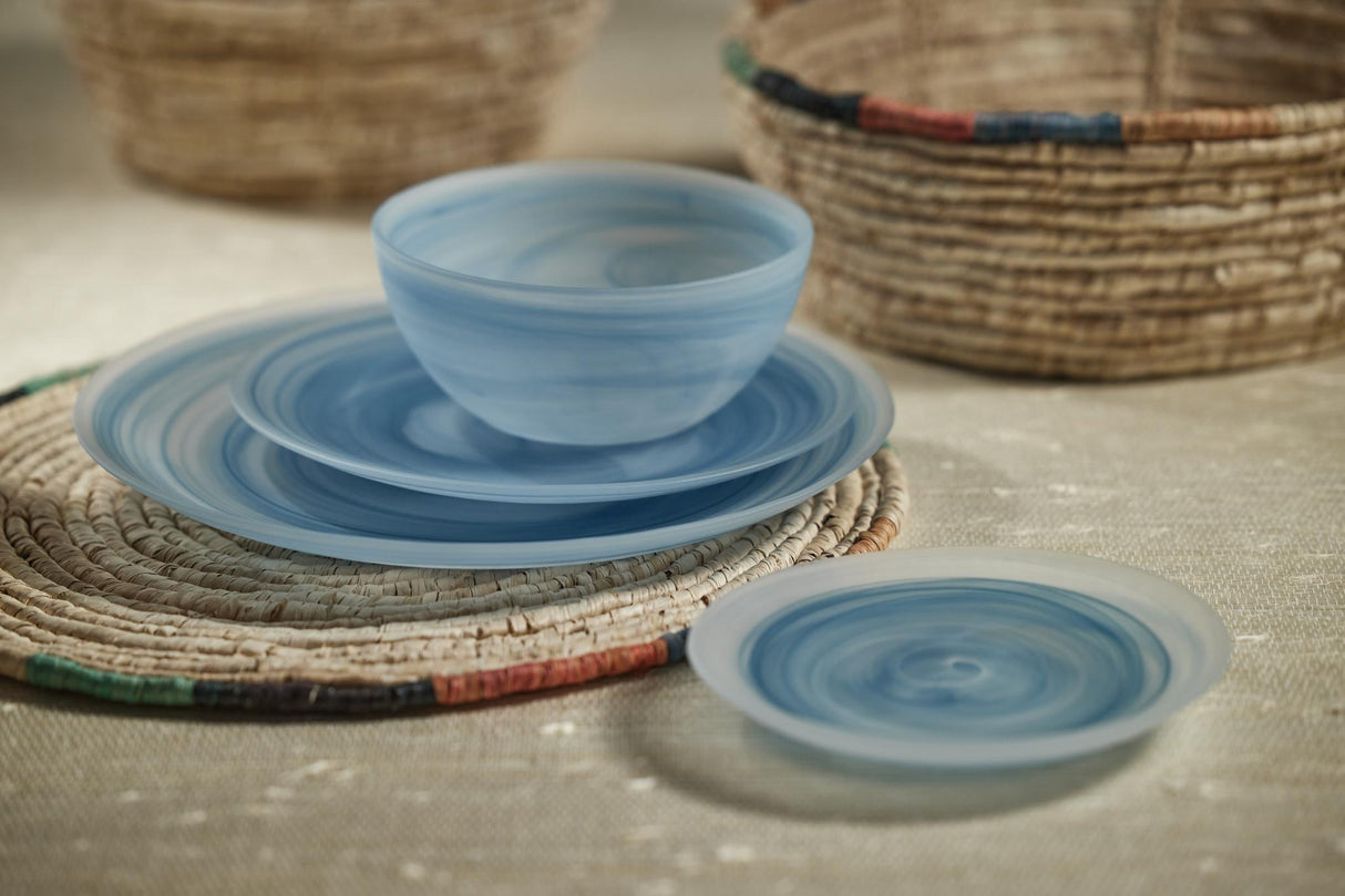 Zodax Large Barren Alabaster Glass Plates, Set of 4