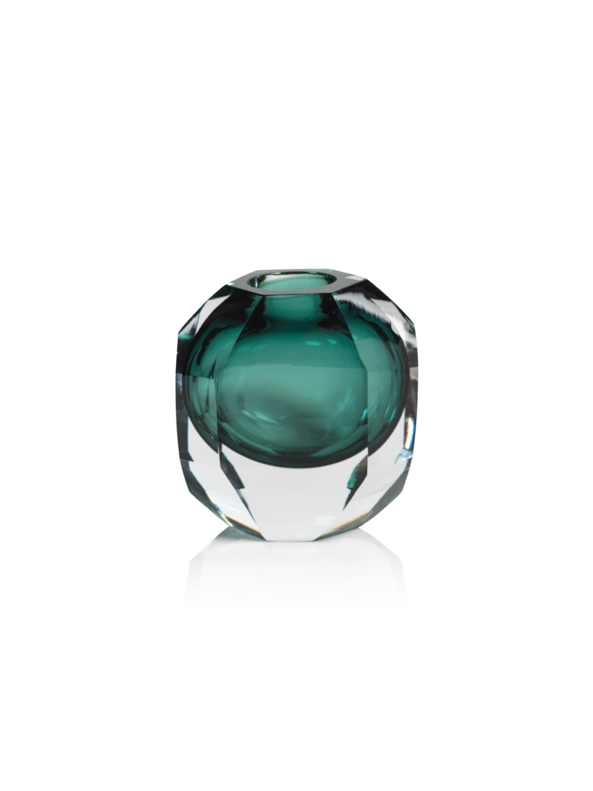 Zodax 5" Albi Emerald Cut Glass Vase