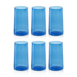 Zodax Light Cobalt Blue Lorient Highball Glasses, Set of 6