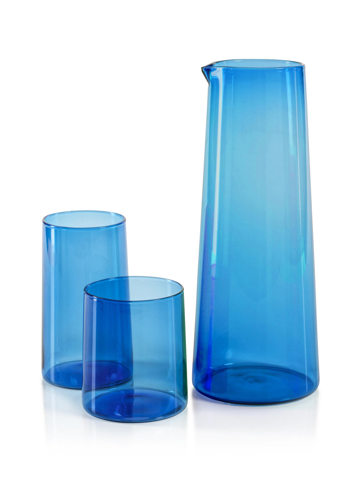 Zodax Light Cobalt Blue Lorient Highball Glasses, Set of 6