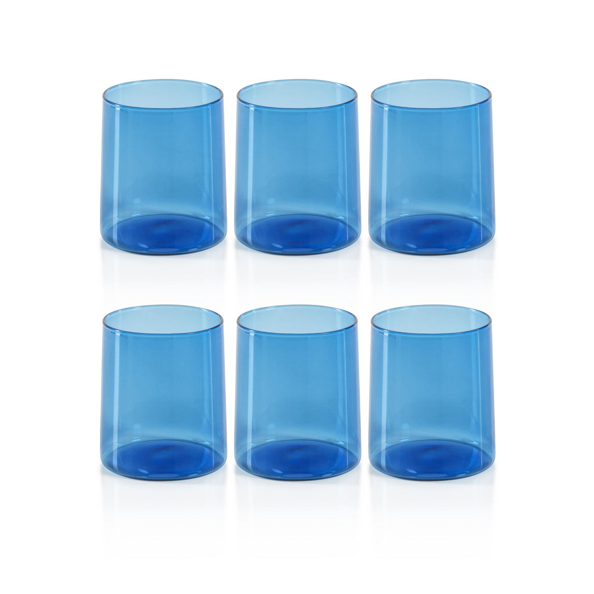 Zodax Light Cobalt Blue Lorient Tumbler Glasses,  Set of 6