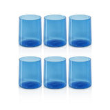 Zodax Light Cobalt Blue Lorient Tumbler Glasses,  Set of 6