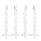 Zodax Salerno Glass Taper Candle Holders, Set of 4