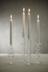 Zodax Salerno Glass Taper Candle Holders, Set of 4