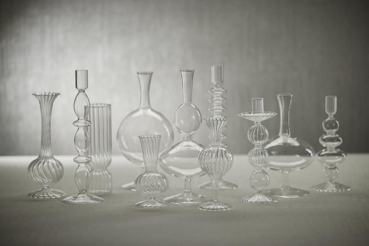 Zodax Salerno Glass Taper Candle Holders, Set of 4