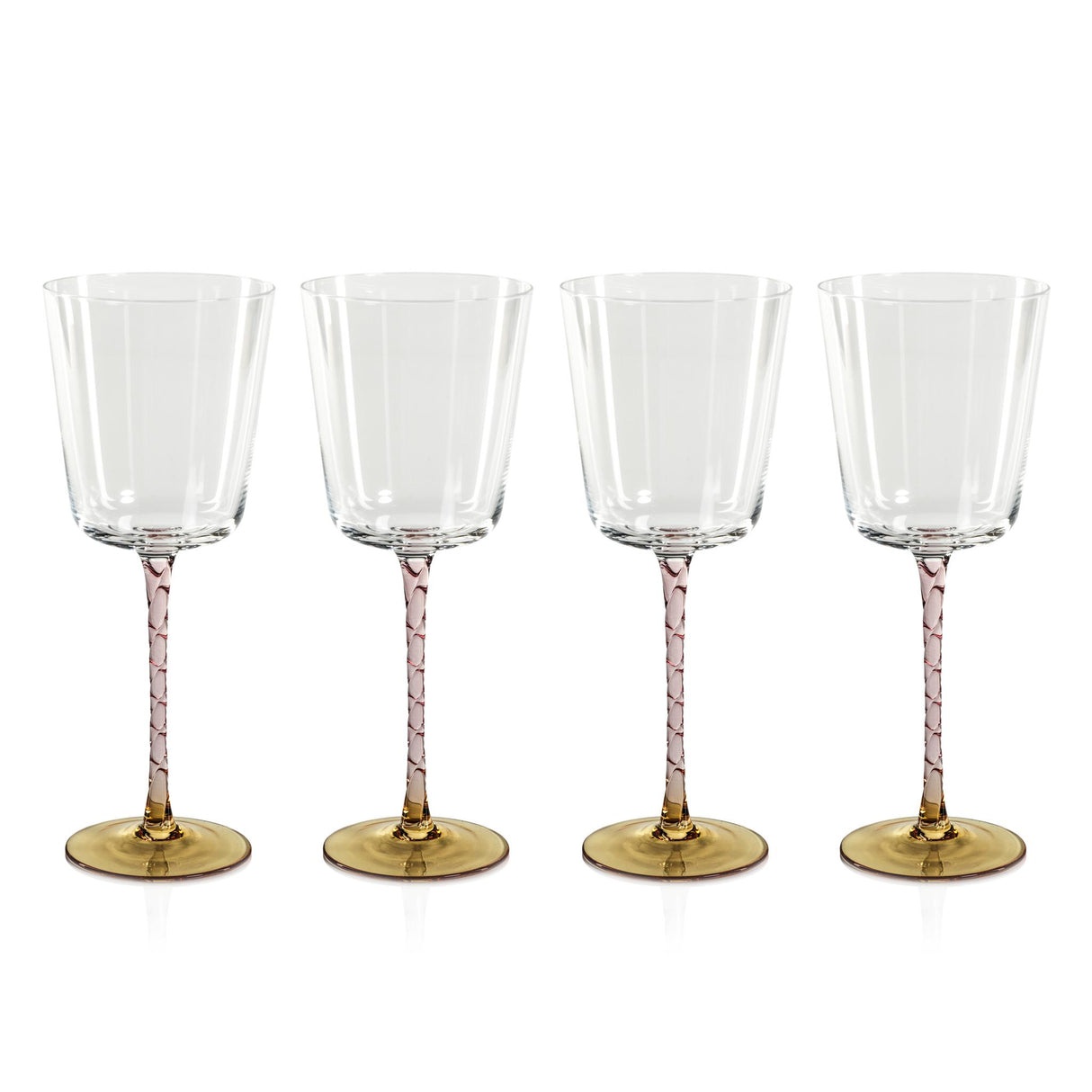 Zodax Amber & Pink Sachi Red Wine Glasses, Set of 4