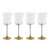 Zodax Amber & Pink Sachi Red Wine Glasses, Set of 4