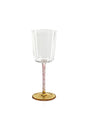 Zodax Amber & Pink Sachi White Wine Glasses, Set of 6