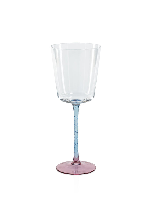 Zodax Pink & Blue Sachi Red Wine Glasses, Set of 4