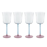 Zodax Pink & Blue Sachi Red Wine Glasses, Set of 4