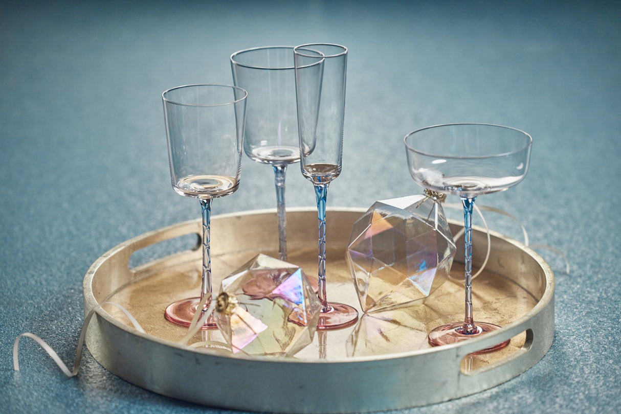 Zodax Pink & Blue Sachi Red Wine Glasses, Set of 4