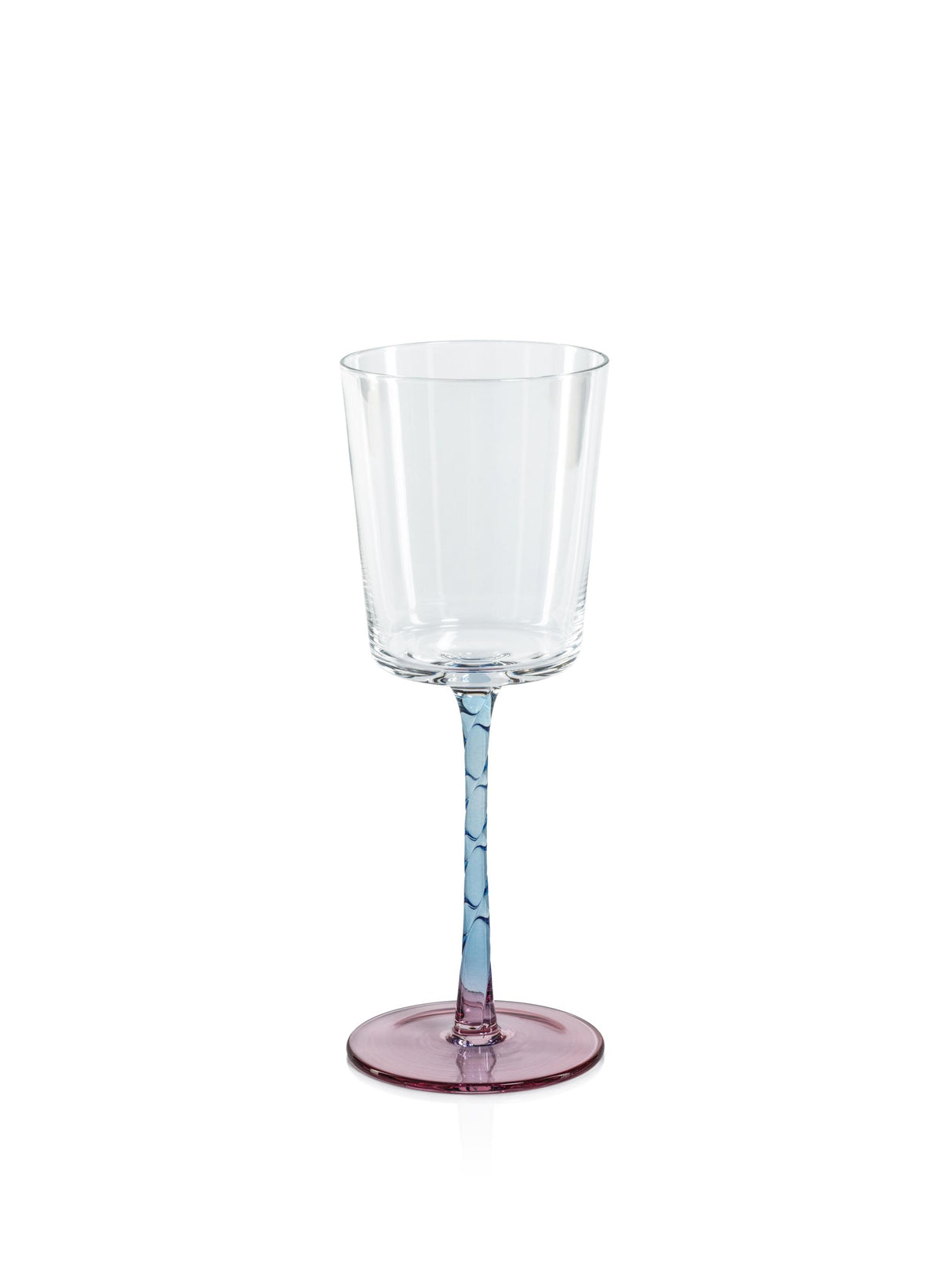 Zodax Pink & Blue Sachi White Wine Glasses, Set of 6