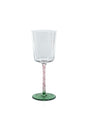 Zodax Green & Pink Sachi White Wine Glasses, Set of 6