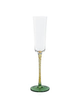 Zodax Green & Amber Sachi Champagne Flutes, Set of 6