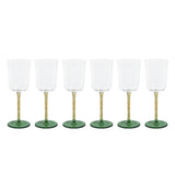 Zodax Green & Amber Sachi White Wine Glasses, Set of 6
