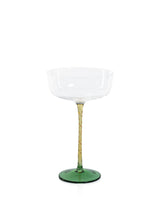 Zodax Green & Amber Sachi Cocktail / Martini Glasses, Set of 4