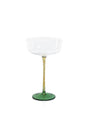 Zodax Green & Amber Sachi Cocktail / Martini Glasses, Set of 4